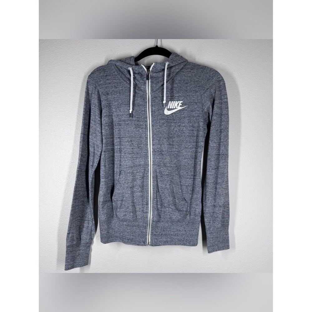 Nike Women's Gym Vintage Gray Zip Up Hoodie Jacket Sweatshirt Small